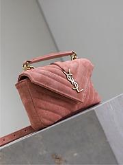 YSL College mini chain bag in pink sude 779430 - 20 x 13 x 3 CM - 5