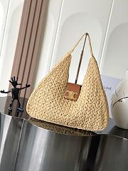 Celine Cabas Triangle In Raffia And Calfskin 119772 - 45cm - 1