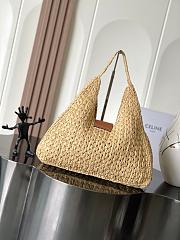 Celine Cabas Triangle In Raffia And Calfskin 119772 - 45cm - 4