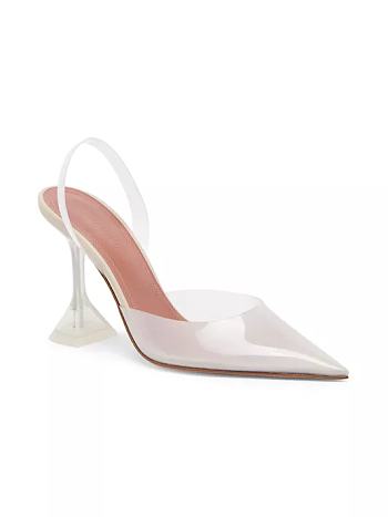 Amina Muaddi Holli Glass Sculpted Pumps 95mm