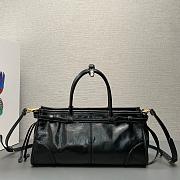 Prada Bonnie medium leather handbag In Black - 32x15.5x12cm - 6