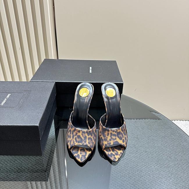 YSL Saint Laurent Goldie 110mm leopard-print mules - 1