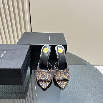 YSL Saint Laurent Goldie 110mm leopard-print mules