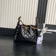 Chanel 25 Small Handbag Shiny Lambskin & Gold-Tone Metal Black 30cm - 1