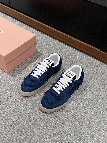 Miu Miu denim sneakers in navy blue