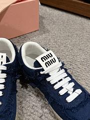 Miu Miu denim sneakers in navy blue - 3