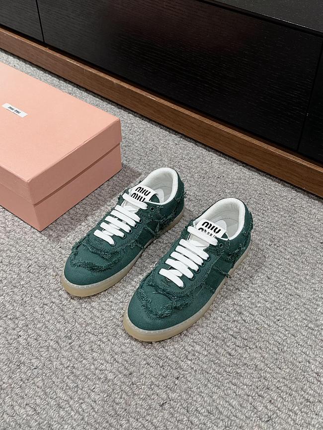Miu Miu denim sneakers in green - 1