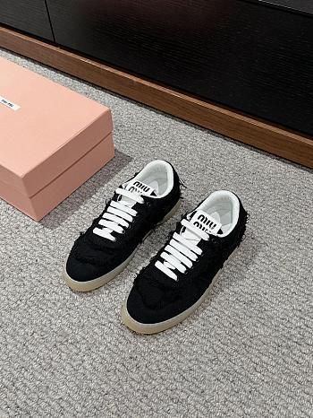 Miu Miu denim sneakers in black