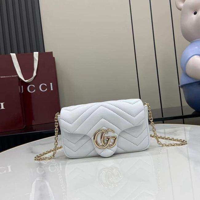 Gucci GG Marmont mini shoulder bag 841290 white - 17cm - 1