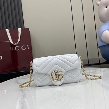 Gucci GG Marmont mini shoulder bag 841290 white - 17cm