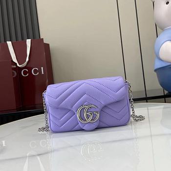Gucci GG Marmont mini shoulder bag 841290 purple - 17cm