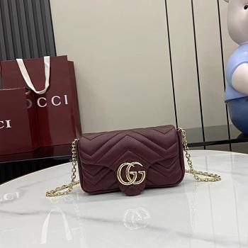 Gucci GG Marmont mini shoulder bag 841290 red - 17cm