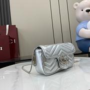 Gucci GG Marmont Super Mini Bag 476433 Silver - 16.5x10x4.5cm - 6