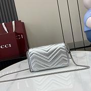 Gucci GG Marmont Super Mini Bag 476433 Silver - 16.5x10x4.5cm - 3