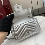 Gucci GG Marmont Super Mini Bag 476433 Silver - 16.5x10x4.5cm - 2