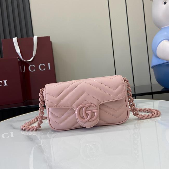 Gucci GG Marmont Super Mini Bag 476433 All Pink - 16.5x10x4.5cm - 1