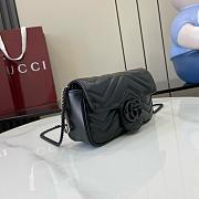 Gucci GG Marmont Super Mini Bag 476433 All Black - 16.5x10x4.5cm - 5