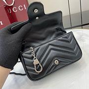Gucci GG Marmont Super Mini Bag 476433 All Black - 16.5x10x4.5cm - 4