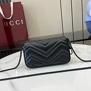 Gucci GG Marmont Super Mini Bag 476433 All Black - 16.5x10x4.5cm - 3