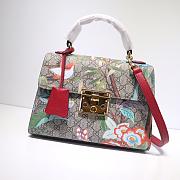 Gucci Padlock Signature Top Handle Bag painting of birds and flowers 453188 - 1