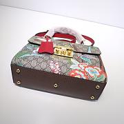 Gucci Padlock Signature Top Handle Bag painting of birds and flowers 453188 - 6
