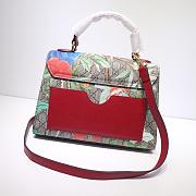 Gucci Padlock Signature Top Handle Bag painting of birds and flowers 453188 - 4
