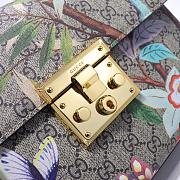 Gucci Padlock Signature Top Handle Bag painting of birds and flowers 453188 - 2