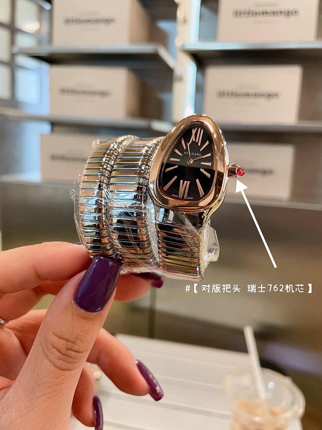 Bvlgari Serpenti Tubogas Watch in Silver & Rose Gold - 1