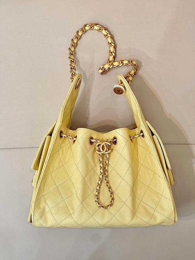 Chanel 25 Small Handbag Calfskin & Gold-Tone Metal Yellow 30cm - 1
