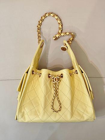 Chanel 25 Small Handbag Calfskin & Gold-Tone Metal Yellow 30cm