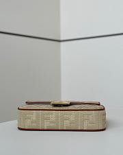 Fendi Baguette Natural straw bag with FF embroidery - 27cm - 6