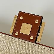 Fendi Baguette Natural straw bag with FF embroidery - 27cm - 5