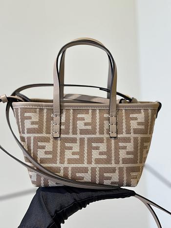 Fendi Mini Roll Dove grey denim-effect FF jacquard mini-bag - 16cm