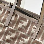 Fendi Mini Roll Dove grey denim-effect FF jacquard mini-bag - 16cm - 6