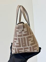 Fendi Mini Roll Dove grey denim-effect FF jacquard mini-bag - 16cm - 5