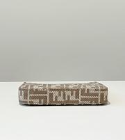 Fendi Baguette Pouch Brown jacquard FF fabric clutch with chain - 20cm - 6