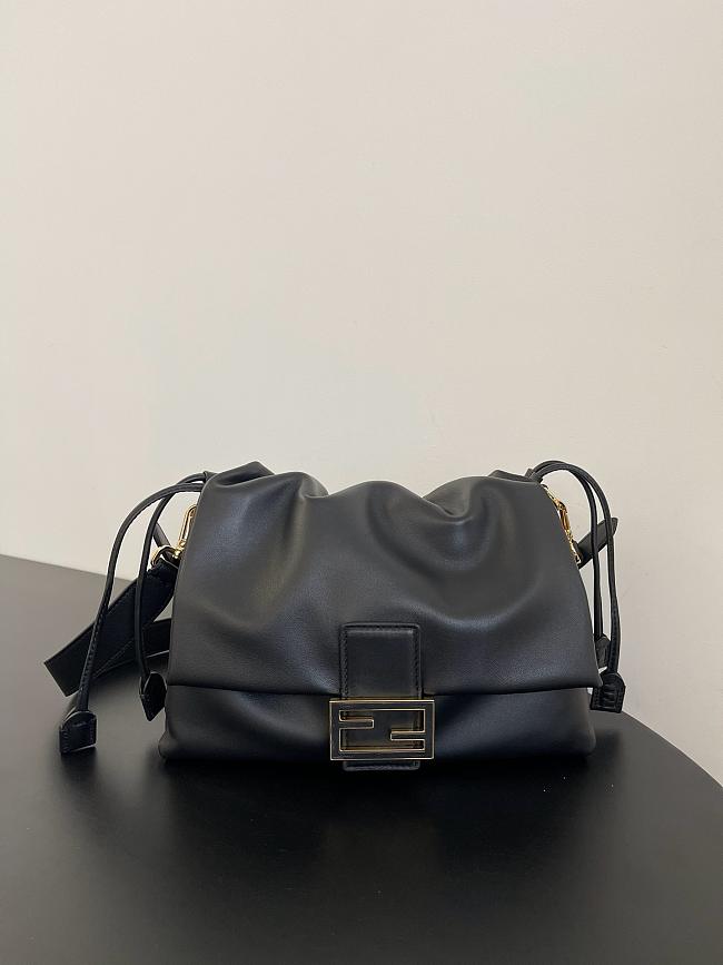 Fendi Mamma Baguette Medium black nappa leather bag - 26.5 cm - 1