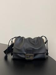 Fendi Mamma Baguette Medium black nappa leather bag - 26.5 cm - 1