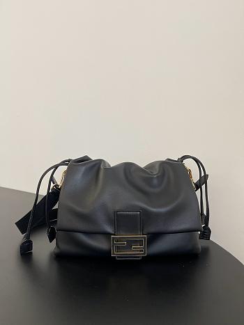 Fendi Mamma Baguette Medium black nappa leather bag - 26.5 cm
