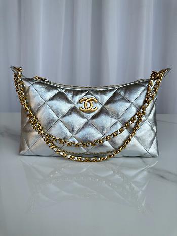 Chanel Hobo Handbag AS5528 Silver - 26cm
