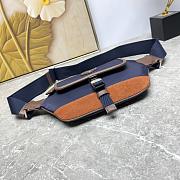 Prada Re-Nylon and leather shoulder bag 2VH176 blue/coffee - 18cm - 4
