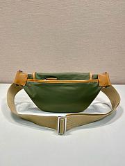 Prada Re-Nylon and leather shoulder bag 2VH176 green/coffee - 18cm - 6