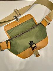 Prada Re-Nylon and leather shoulder bag 2VH176 green/coffee - 18cm - 3