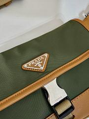 Prada Re-Nylon and leather shoulder bag 2VH176 green/coffee - 18cm - 2