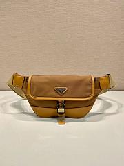 Prada Re-Nylon and leather shoulder bag 2VH176 brown - 18cm - 1