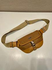 Prada Re-Nylon and leather shoulder bag 2VH176 brown - 18cm - 3