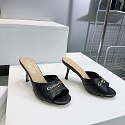 Dior Heeled Slide Black Satin - 1