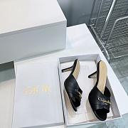 Dior Heeled Slide Black Satin - 6