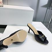 Dior Heeled Slide Black Satin - 4