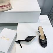 Dior Heeled Slide Black Satin - 3